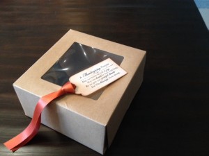 Guest Favour Box for Pumpkin Cake with Thanksgiving Prayer